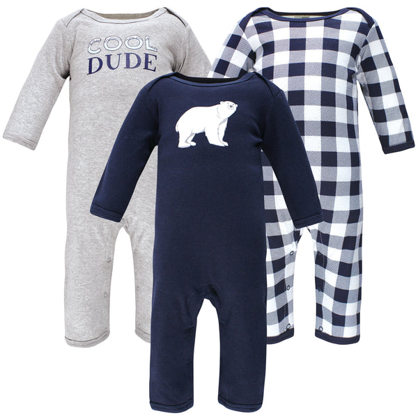 Hudson Baby Infant Boy Cotton Coveralls, Polar Bear