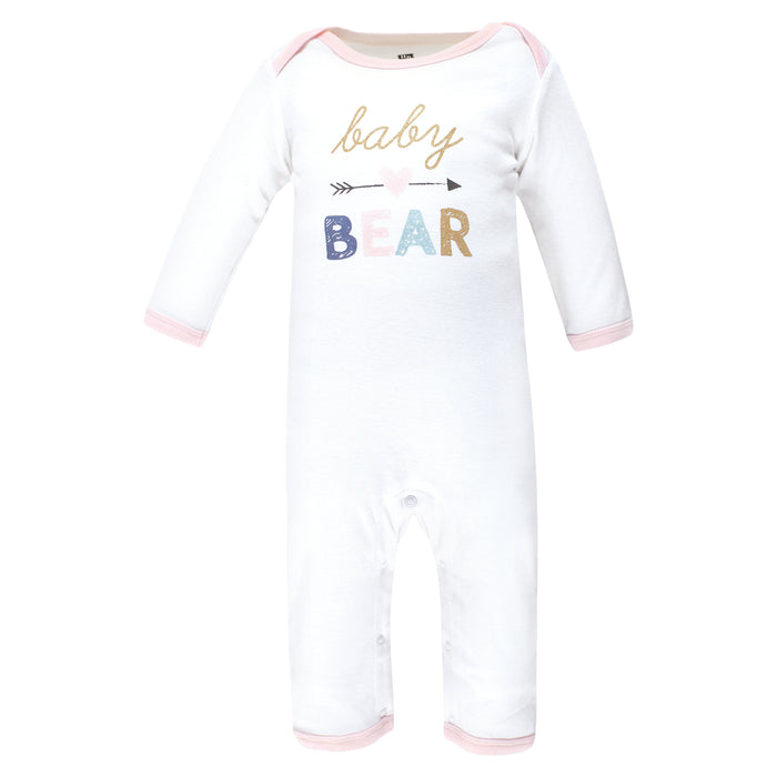Hudson Baby Infant Girl Cotton Coveralls, Girl Baby Bear