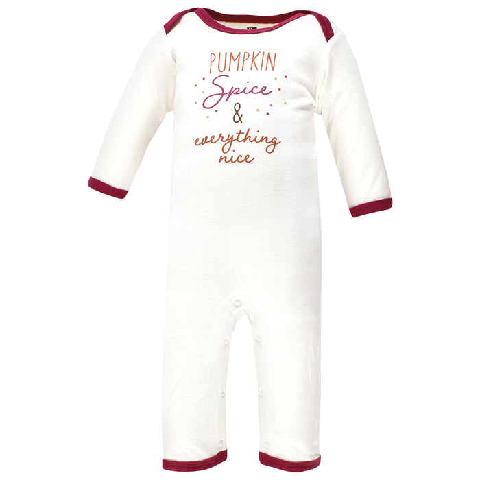 Hudson Baby Infant Girl Cotton Coveralls, Pumpkin Spice