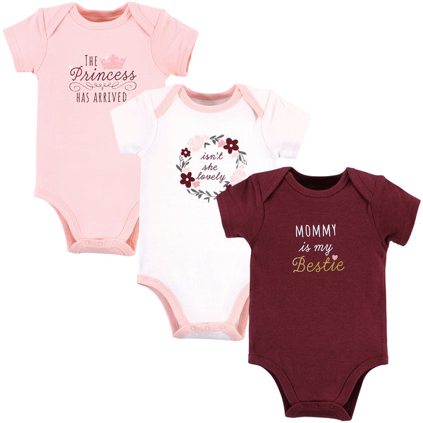 Hudson Baby Infant Girl Cotton Bodysuits, Mommy My Bestie