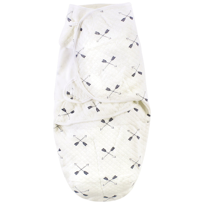 Hudson Baby Infant Boy Quilted Cotton Swaddle Wrap 3-Pack, Forest, 0-3 Months