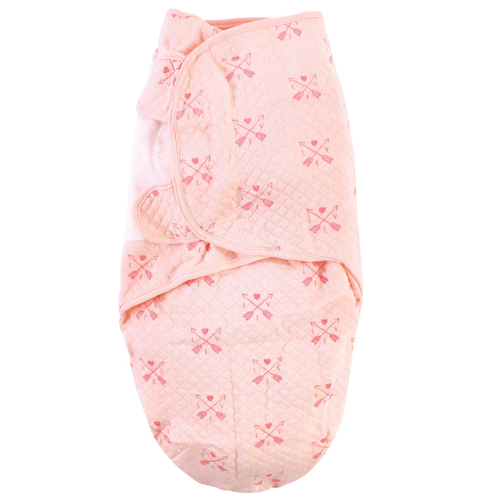 Hudson Baby Infant Girl Quilted Cotton Swaddle Wrap 3-Pack, Girl Forest