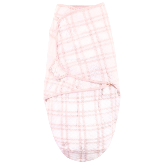 Hudson Baby Infant Girl Quilted Cotton Swaddle Wrap 3-Pack, Winter Forest
