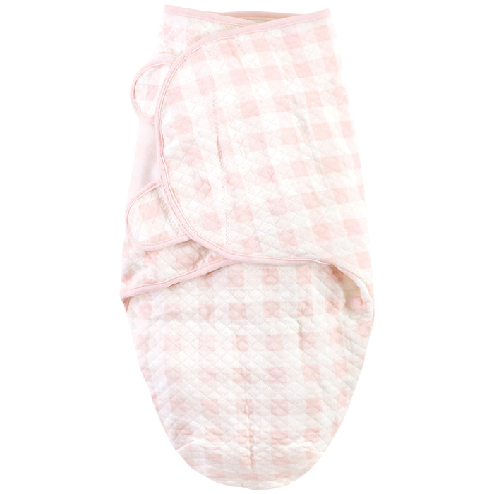 Hudson Baby Infant Girl Quilted Cotton Swaddle Wrap 3-Pack, Enchanted Forest
