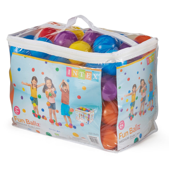 Intex Plastic Multi-Colored Balls for Bounce Houses (100 Large & 100 Small)