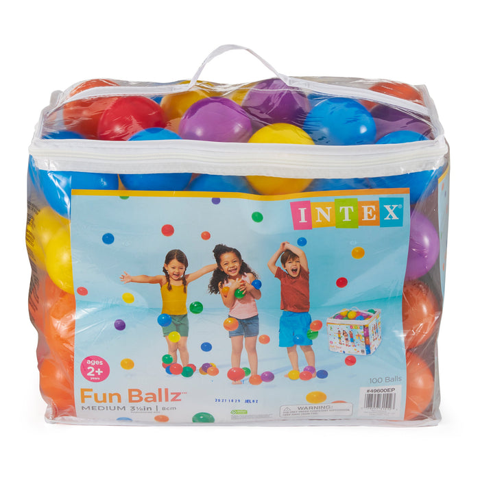 Intex Plastic Multi-Colored Balls for Bounce Houses (100 Large & 100 Small)