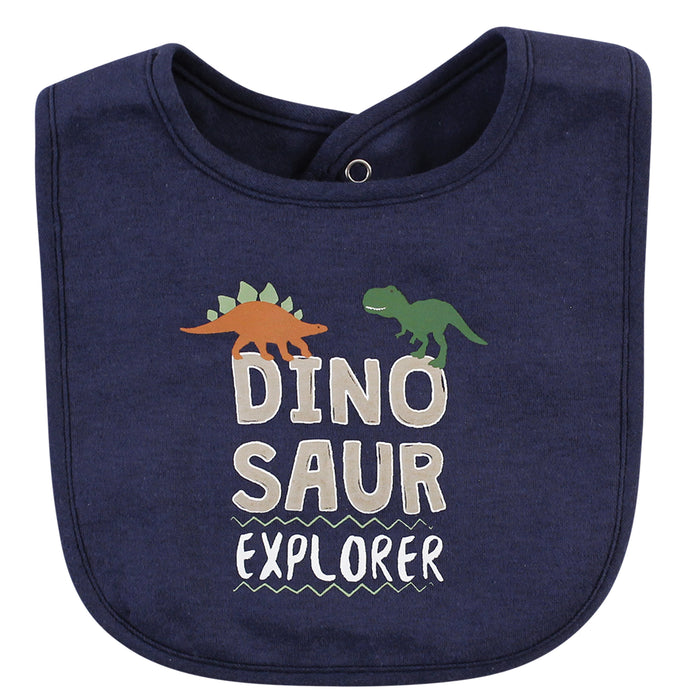 Hudson Baby Infant Boy Cotton Bib and Sock Set, Dinosaur Explorer, One Size