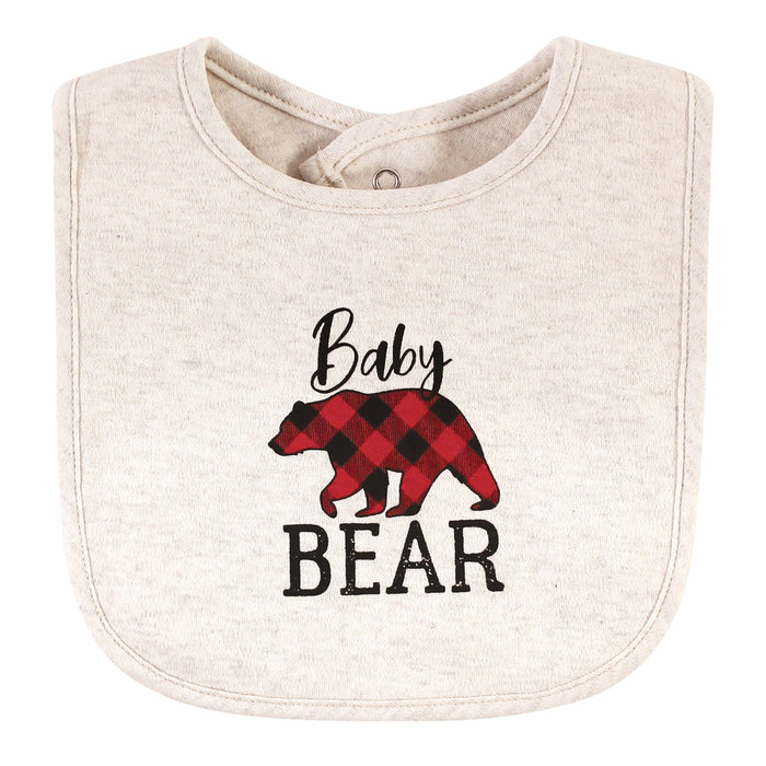 Hudson Baby Infant Boy Cotton Bib and Sock Set, Baby Bear Plaid