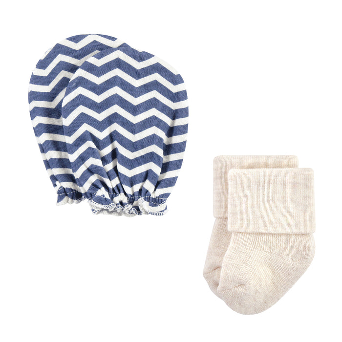 Hudson Baby Infant Boy Socks and Mittens Set, Woodland Boy, 0-6 Months