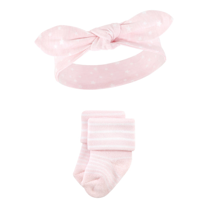 Hudson Baby Infant Girls Headband and Socks Set, Unicorn, 0-9 Months