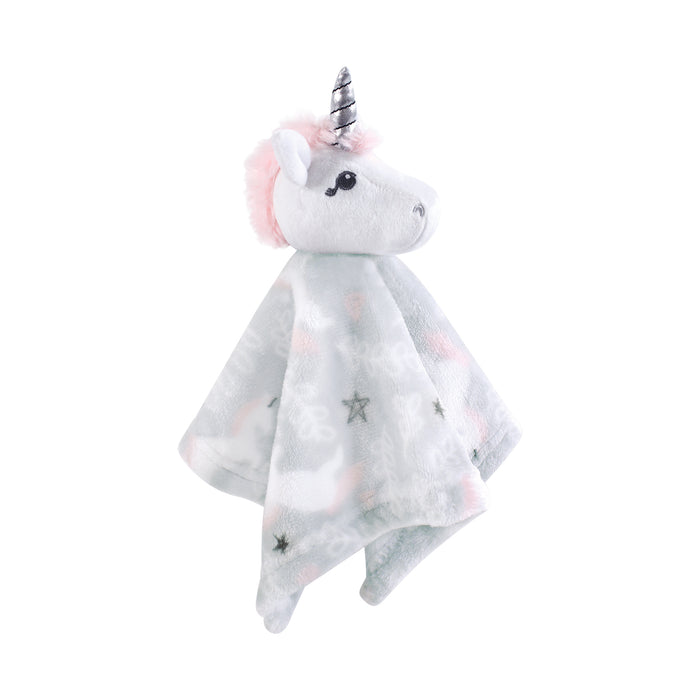 Hudson Baby Infant Girl Flannel Plush Sleep and Play and Security Toy, Whimsical Unicorn