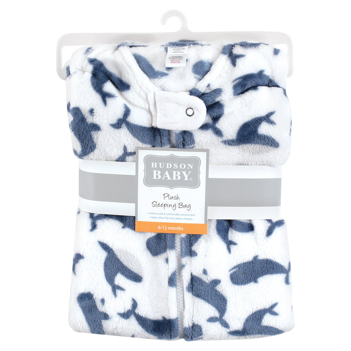 Hudson Baby Infant Boy Plush Sleeping Bag, Sack, Blanket, Sleeveless Whale