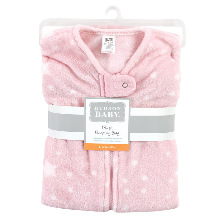 Hudson Baby Infant Girl Plush Sleeping Bag, Sack, Blanket, Sleeveless Night Sky