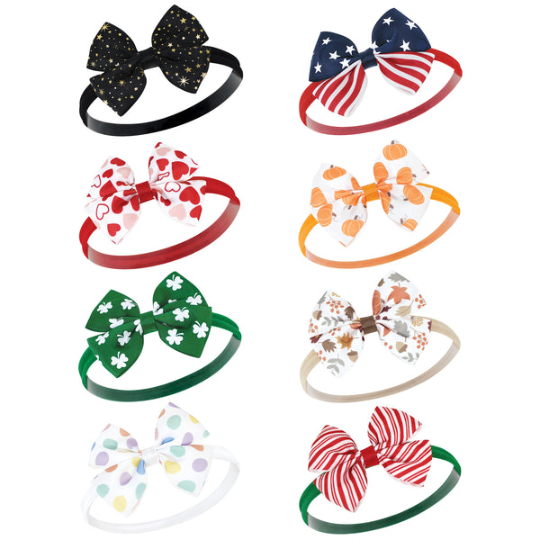 Hudson Baby Cotton and Synthetic Headbands, First Holidays, 0-24 Months