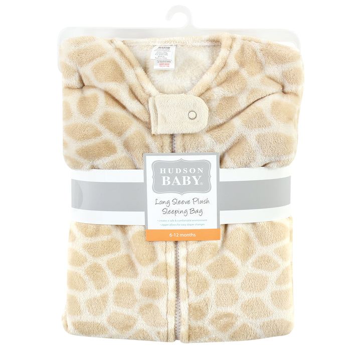 Hudson Baby Plush Long-Sleeve Sleeping Bag, Sack, Blanket, Giraffe