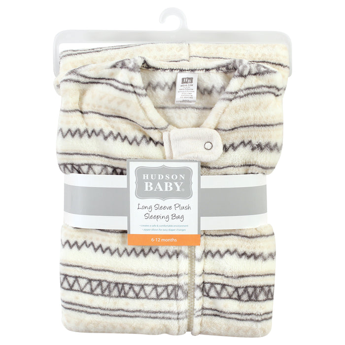 Hudson Baby Plush Long-Sleeve Sleeping Bag, Sack, Blanket, Stripe Print