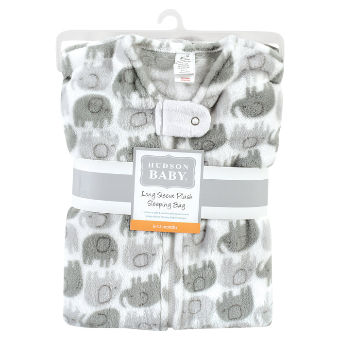 Hudson Baby Plush Long-Sleeve Sleeping Bag, Sack, Blanket, Elephants