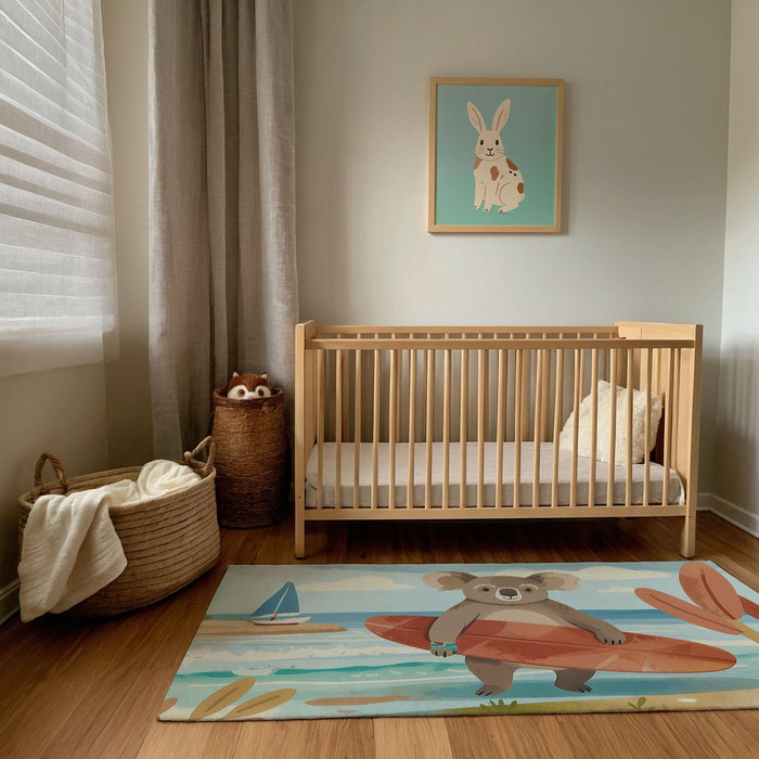 TeepeeJoy Koala Area Rug for Kids and Nursery Rooms - Koala Kahuna