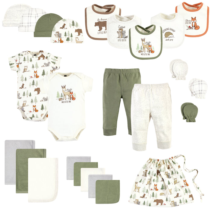 Hudson Baby Layette Baby Starter Set 25-Piece, Forest Animals