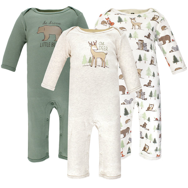 Hudson Baby Infant Boy Cotton Coveralls, Forest Animals