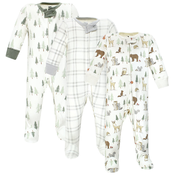 Hudson Baby Infant Boy Cotton Sleep and Play, Forest Animals