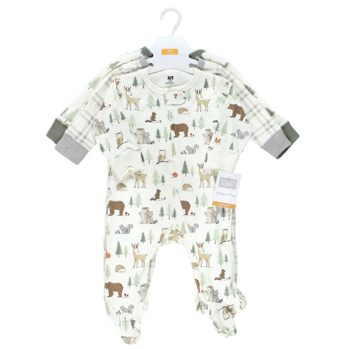 Hudson Baby Infant Boy Cotton Sleep and Play, Forest Animals