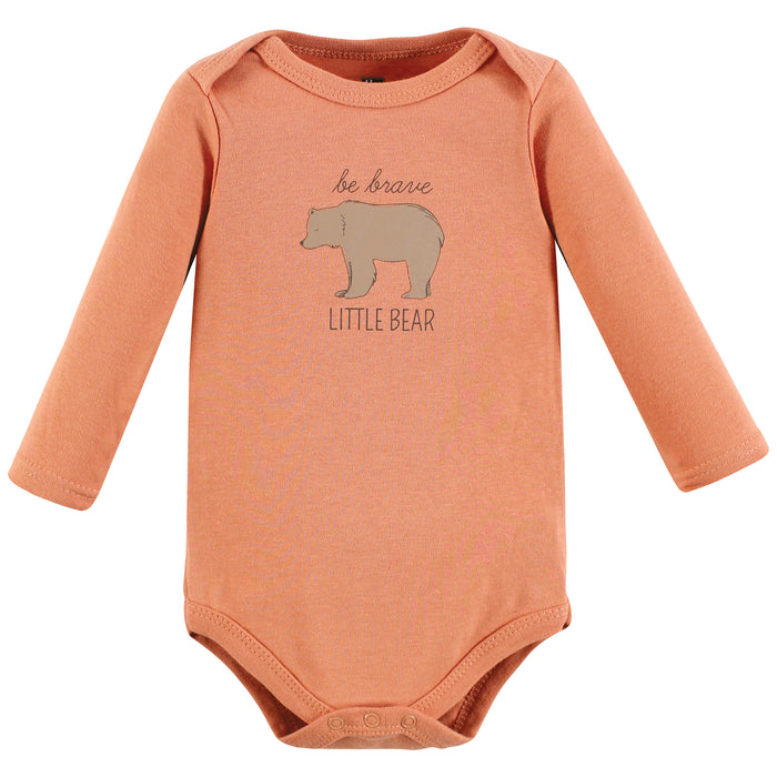 Hudson Baby Infant Boy Cotton Long-Sleeve Bodysuits, Forest Deer 5-Pack