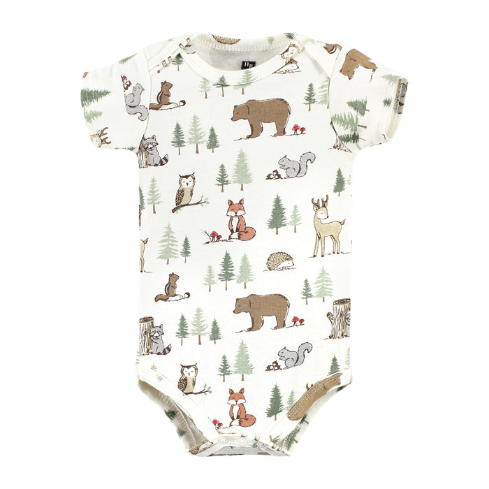 Hudson Baby Cotton Bodysuits, Forest Animals 5-Pack