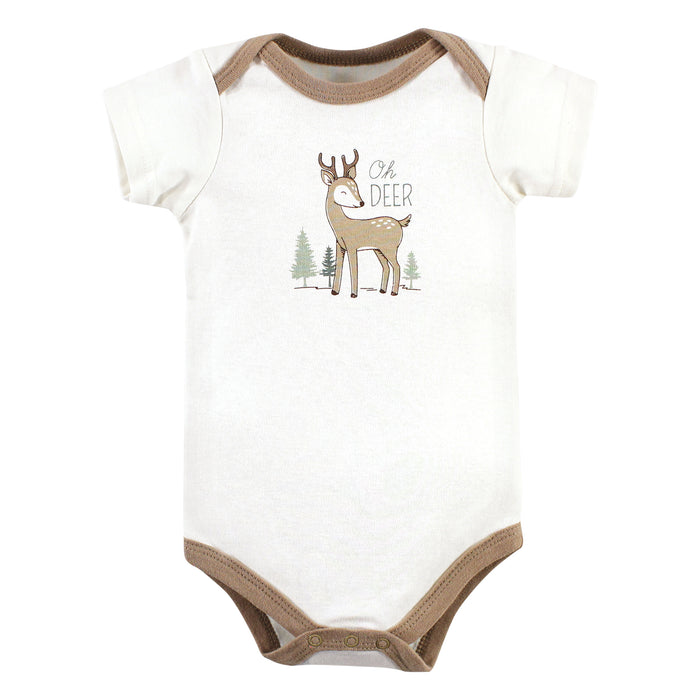 Hudson Baby Cotton Bodysuits, Forest Deer 5-Pack