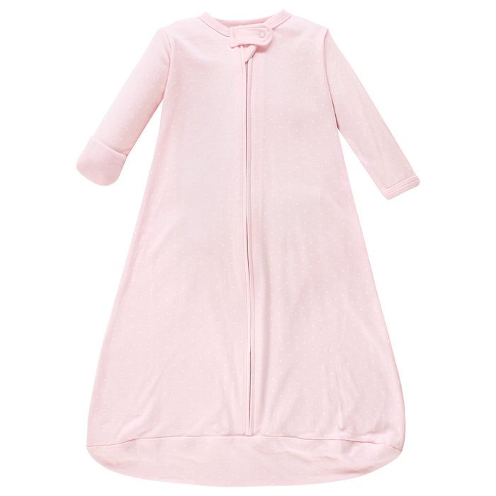 Hudson Baby Infant Girl Cotton Long-Sleeve Wearable Blanket, Pink Safari