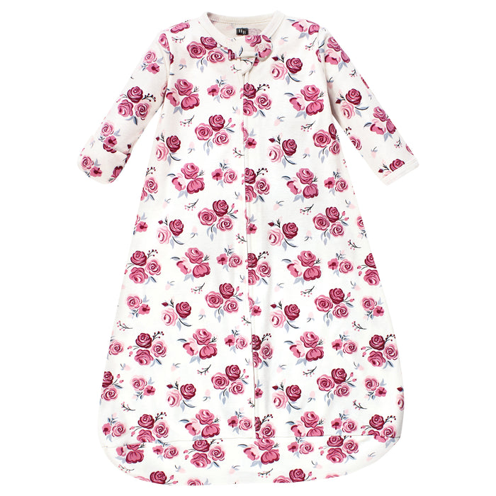 Hudson Baby Infant Girl Cotton Long-Sleeve Wearable Blanket, Rose