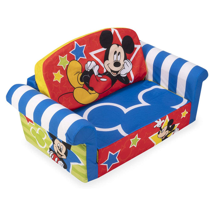 Marshmallow Furniture Kids 2-in-1 Flip Open Foam Compress Sofa Bed, Mickey Mouse