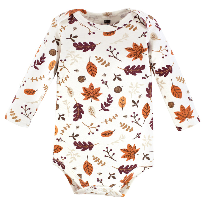 Hudson Baby Infant Girl Cotton Long-Sleeve Bodysuits, Fall