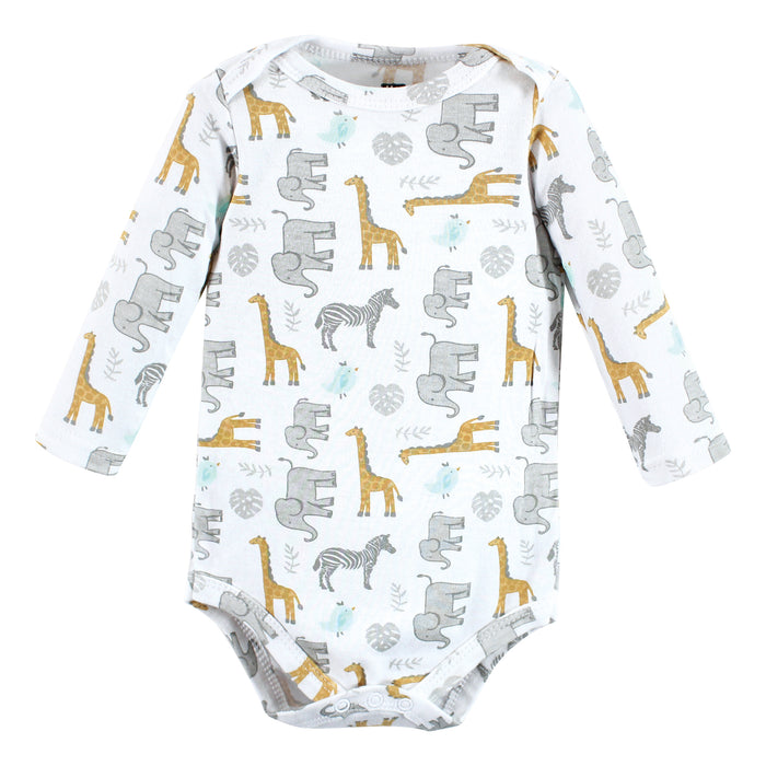 Hudson Baby Infant Boy Cotton Long-Sleeve Bodysuits, Little Monkey