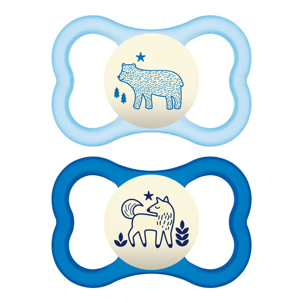 MAM Air Night Pacifier, 6+ Months, Boy, 2 Pack