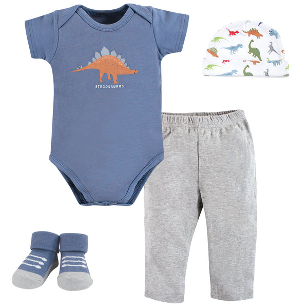 Hudson Baby Infant Boy Layette Boxed Giftset, Dino, 0-6 Months