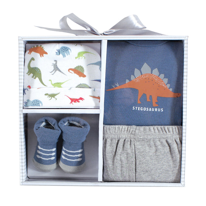 Hudson Baby Infant Boy Layette Boxed Giftset, Dino, 0-6 Months