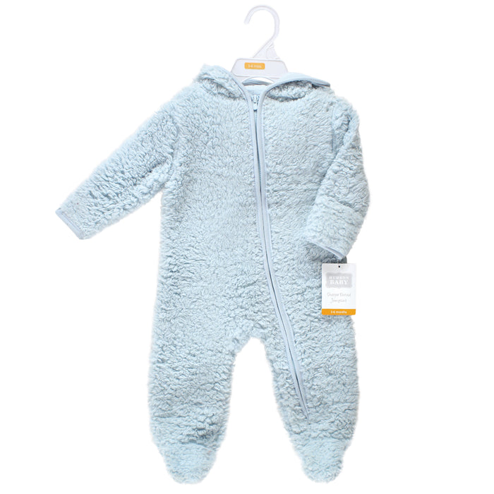 Hudson Baby Faux Shearling Bunting 1 Pack, Light Blue Bear