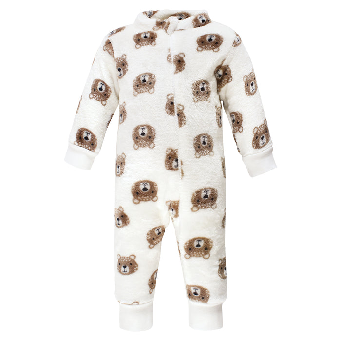 Hudson Baby Infant Boy Plush Jumpsuits, Bear