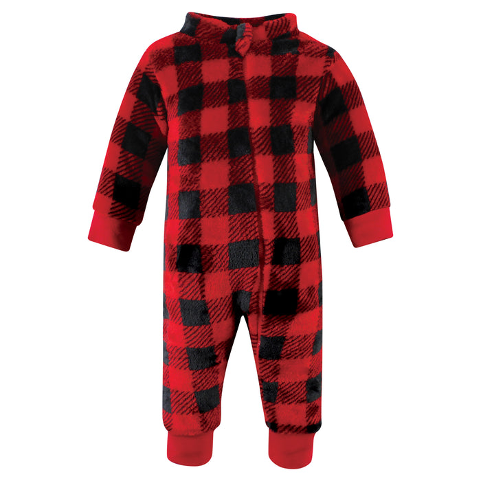 Hudson Baby Infant Boy Plush Jumpsuits, Black Moose