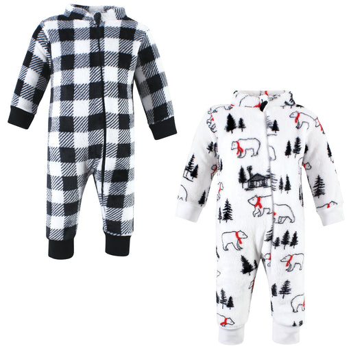 Hudson Baby Plush Jumpsuits, Winter Bear, 2-Pack
