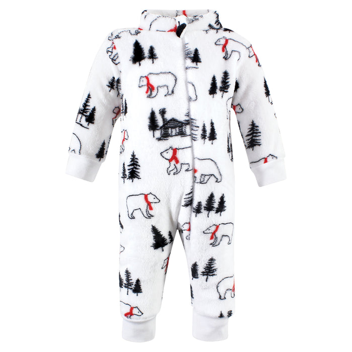 Hudson Baby Plush Jumpsuits, Winter Bear, 2-Pack