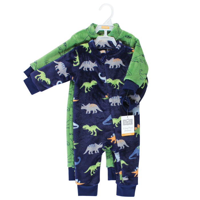 Hudson Baby Infant Boy Plush Jumpsuits, Dinosaurs