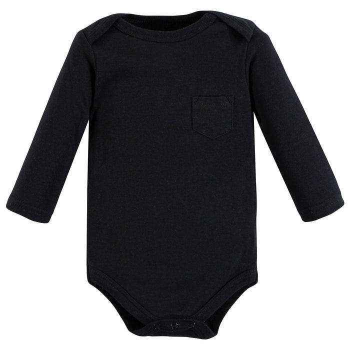 Hudson Baby Infant Boy Cotton Long-Sleeve Bodysuits, Winter Moose 5-Pack
