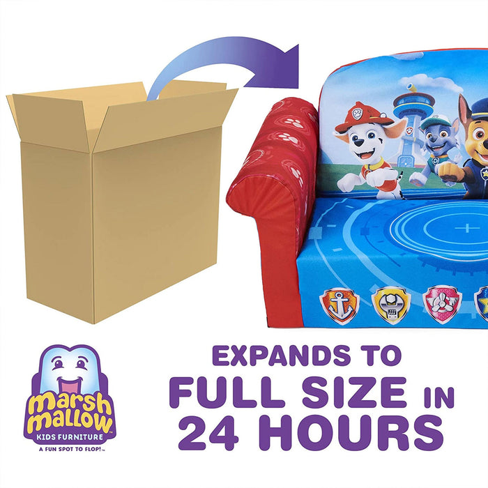 Marshmallow Furniture Kids 2-in-1 Flip Open Foam Compress Sofa Bed, Paw Patrol