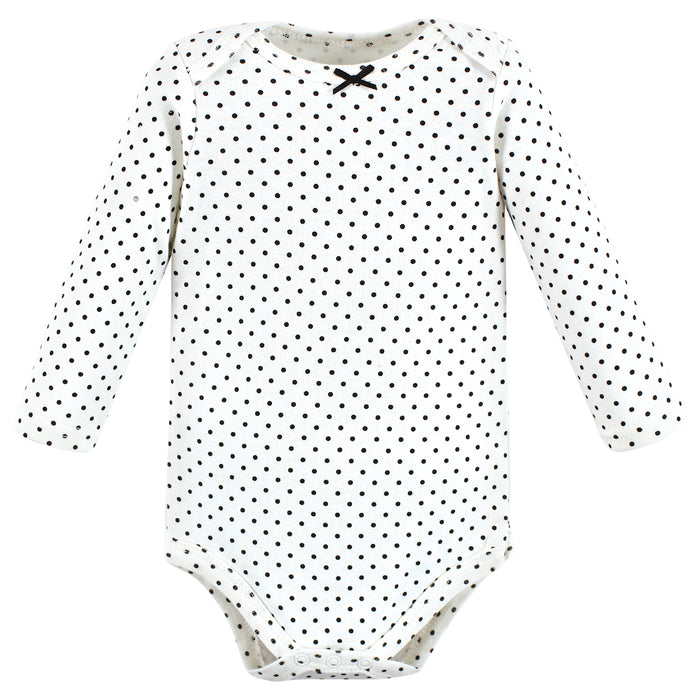 Hudson Baby Infant Girl Cotton Long-Sleeve Bodysuits, Buffalo Plaid Leopard