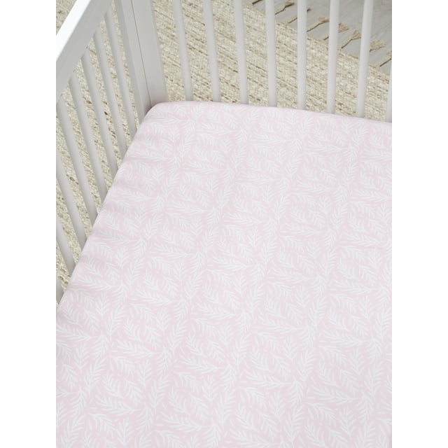 Gerber Baby Girls Fitted Crib Sheet - Leaves