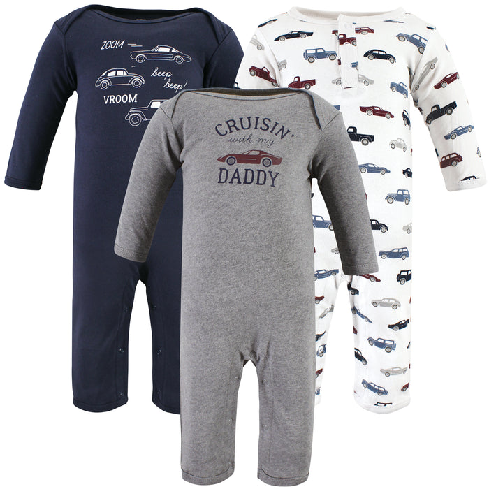 Hudson Baby Infant Boys Cotton Coveralls, Cars