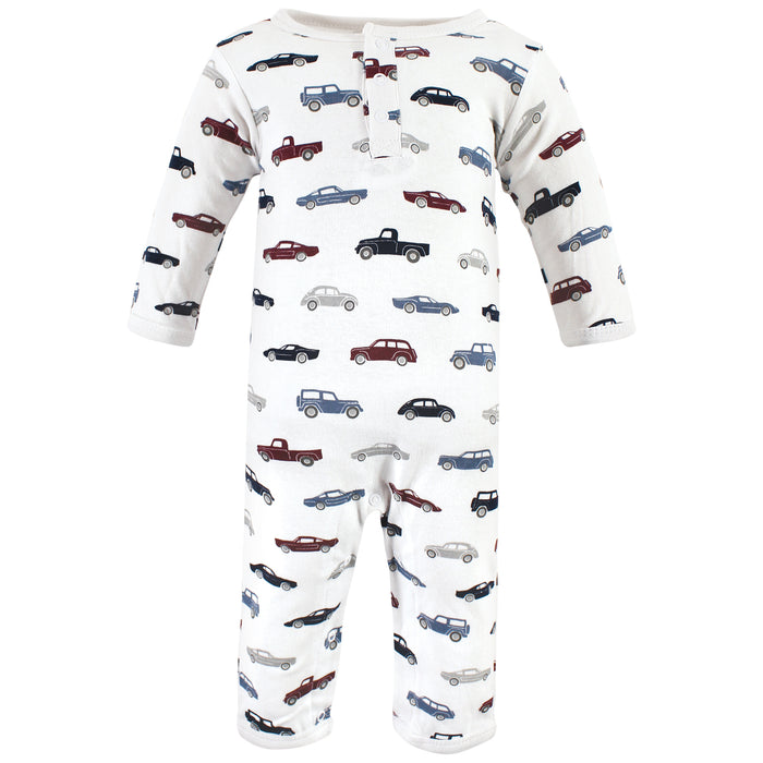 Hudson Baby Infant Boys Cotton Coveralls, Cars