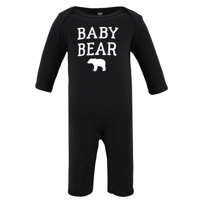 Hudson Baby 3-Pack Cotton Coveralls, Buffalo Plaid Bear